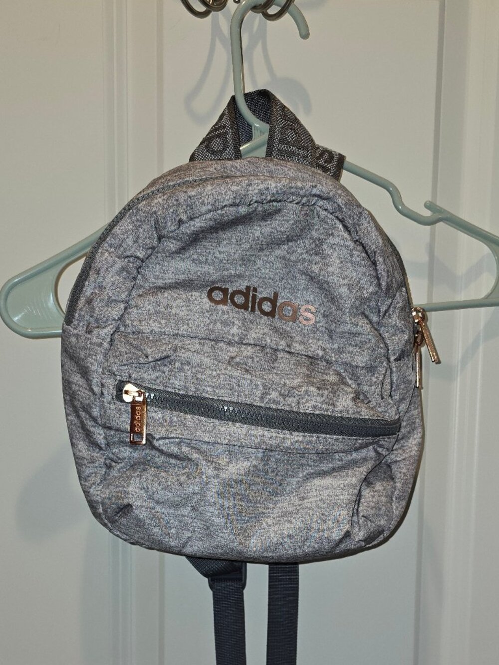 Adidas Linear Mini Backpack Heather Grey Rose Gold